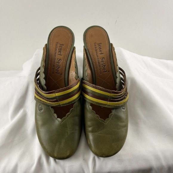Josef Seibel Green Leather Mules - Picture 2 of 8
